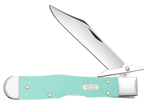 W.R. Case XX Knives Cheetah Cub Ichthus Seafoam Green G-10 18112 Stainless Pocket Knife
