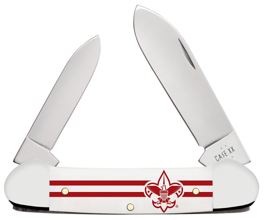W.R. Case XX Knives Canoe Scouting America White Synthetic 18140 Pocket Knife