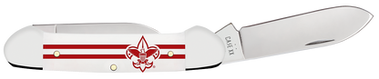 W.R. Case XX Knives Canoe Scouting America White Synthetic 18140 Pocket Knife