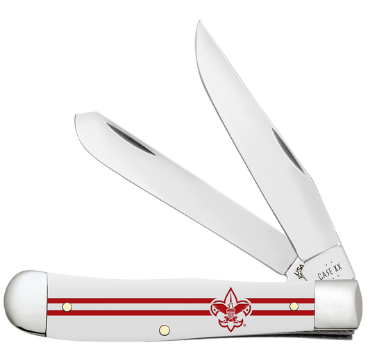 W.R. Case XX Knives Trapper Scouting America White Synthetic 18141 Pocket Knife