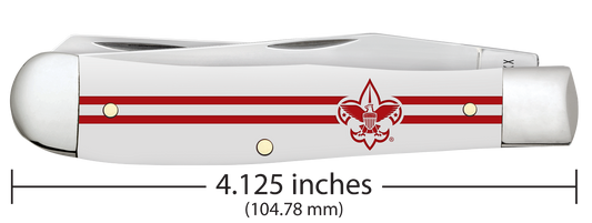 W.R. Case XX Knives Trapper Scouting America White Synthetic 18141 Pocket Knife
