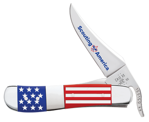 W.R. Case XX Knives Russlock Scouting America Red & Blue Synthetic 18144 Stainless Pocket Knife