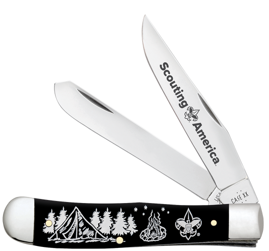 W.R. Case XX Knives Trapper Scouting America Black Synthetic 18145 Pocket Knife