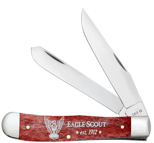 W.R. Case XX Knives Trapper Eagle Scout Old Red Bone 18146 Stainless Pocket Knife