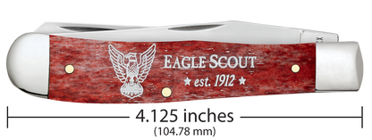 W.R. Case XX Knives Trapper Eagle Scout Old Red Bone 18146 Stainless Pocket Knife