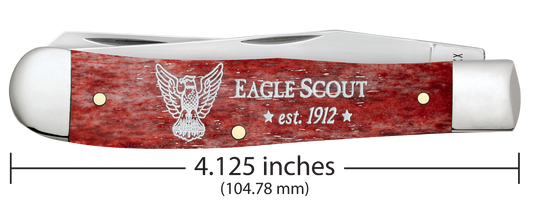 W.R. Case XX Knives Trapper Eagle Scout Old Red Bone 18146 Stainless Pocket Knife