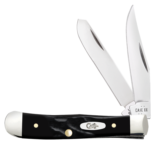 W.R. Case XX Knives Tiny Trapper Rough Black Synthetic 18241 Stainless Pocket Knife