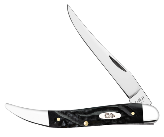 W.R. Case XX Knives Medium Toothpick Rough Black Synthetic 18242 Stainless Pocket Knife