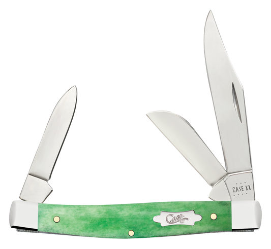 W.R. Case XX Knives Medium Stockman Emerald Green Bone 19942 Stainless Pocket Knife