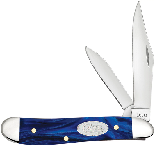 W.R. Case XX Knives Peanut Blue Pearl Kirinite 23446 Stainless Pocket Knife