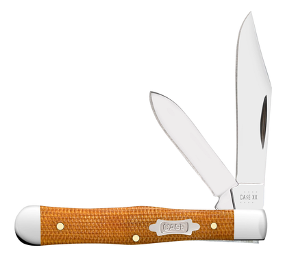W.R. Case XX Knives Natural Canvas Micarta Swell Center Jack Stainless 23694 Pocket Knife