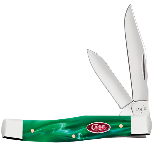 W.R. Case XX Knives Texas Jack Green Pearl Kirinite 24413 Stainless Pocket Knife