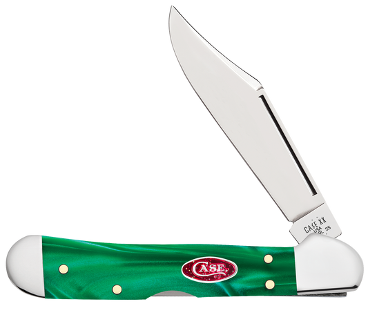 W.R. Case XX Knives Mini Copperlock Green Pearl 24416 Stainless Pocket Knife