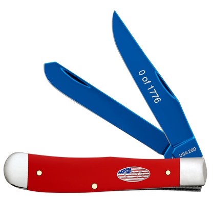W.R. Case XX Knives Trapper America 250 Ann. Red 25002 Stainless 1/1776 Pocket Knife