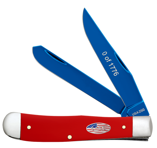W.R. Case XX Knives Trapper America 250 Ann. Red 25002 Stainless 1/1776 Pocket Knife