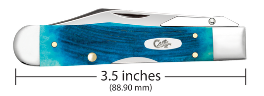 W.R. Case XX Knives Cheetah Cub Sawcut Caribbean Blue Bone 25578 Stainless Pocket Knife