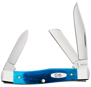 W.R. Case XX Knives Medium Stockman Sawcut Caribbean Blue Bone 25579 Stainless Pocket Knife