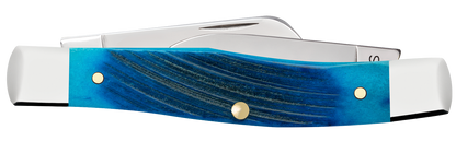 W.R. Case XX Knives Medium Stockman Sawcut Caribbean Blue Bone 25579 Stainless Pocket Knife