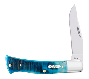 W.R. Case XX Knives Axe Handle Sawcut Caribbean Blue Bone 25580 Stainless Pocket Knife