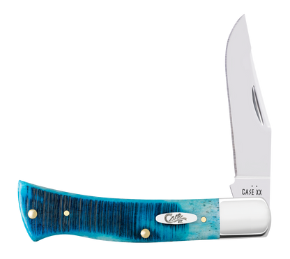 W.R. Case XX Knives Axe Handle Sawcut Caribbean Blue Bone 25580 Stainless Pocket Knife