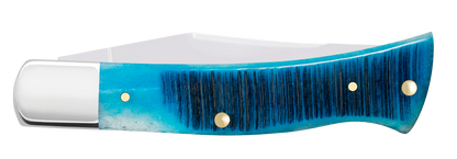 W.R. Case XX Knives Axe Handle Sawcut Caribbean Blue Bone 25580 Stainless Pocket Knife