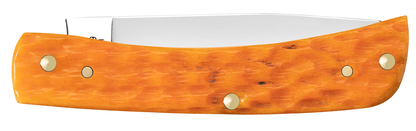 W.R. Case XX Knives Sodbuster Jr Persimmon Orange Bone 26564 Stainless Pocket Knife