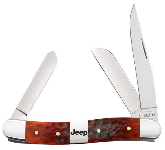 W.R. Case XX Knives Jeep Medium Stockman 27010 Chestnut Bone Stainless Steel Pocket Knife