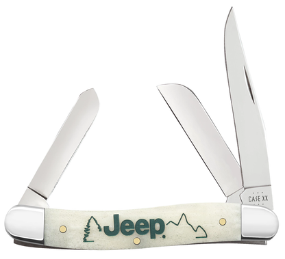 W.R. Case XX Knives Jeep Medium Stockman 27014 Natural Bone Stainless Steel Pocket Knife