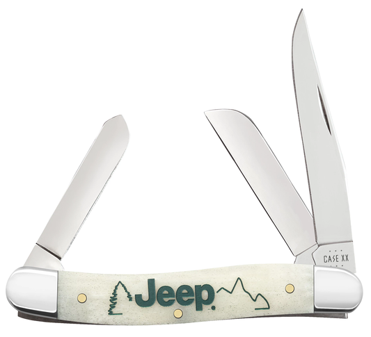 W.R. Case XX Knives Jeep Medium Stockman 27014 Natural Bone Stainless Steel Pocket Knife