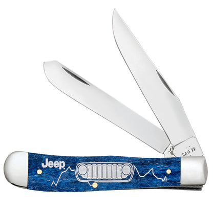 W.R. Case XX Knives Trapper Jeep Navy Blue Bone 27023 Stainless Pocket Knife