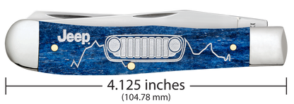W.R. Case XX Knives Trapper Jeep Navy Blue Bone 27023 Stainless Pocket Knife