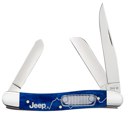 W.R. Case XX Knives Medium Stockman Jeep Navy Blue Bone 27024 Stainless Pocket Knife
