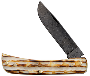 W.R. Case XX Knives Sodbuster Jr Burnt Natural Bone 27235 Damascus Pocket Knife