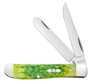 W.R. Case XX Knives Mini Trapper Jigged Green Apple Bone 27861 Stainless Pocket Knife