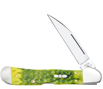 W.R. Case XX Knives Copperlock Jigged Green Apple Bone 27864 Stainless Pocket Knife