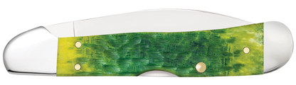W.R. Case XX Knives Copperlock Jigged Green Apple Bone 27864 Stainless Pocket Knife