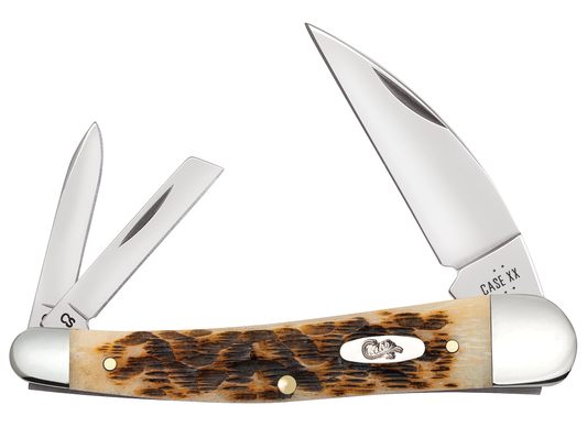 W.R. Case XX Knives Seahorse Whittler Peachseed Amber Bone 30094 Carbon Steel Pocket Knife