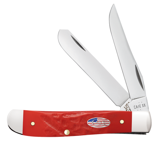 W.R. Case XX Knives Mini Trapper Rough Red Stars & Stripes 30691 Stainless Pocket Knife