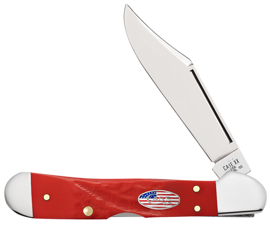 W.R. Case XX Knives Mini Copperlock Rough Red Stars & Stripes 30694 Stainless Pocket Knife