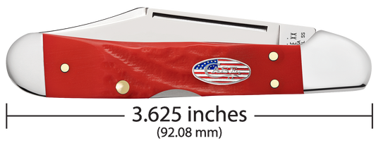 W.R. Case XX Knives Mini Copperlock Rough Red Stars & Stripes 30694 Stainless Pocket Knife