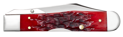 W.R. Case XX Knives Cheetah Cub Peach Seed Jig Dark Red Bone 31943 Carbon Steel Pocket Knife