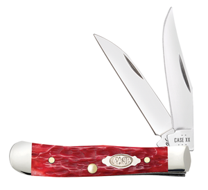 W.R. Case XX Knives Tiny Trapper Peachseed Dark Red Bone 31944 Carbon Steel Pocket Knife