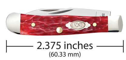 W.R. Case XX Knives Tiny Trapper Peachseed Dark Red Bone 31944 Carbon Steel Pocket Knife