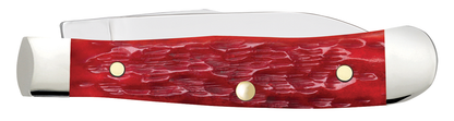 W.R. Case XX Knives Tiny Trapper Peachseed Dark Red Bone 31944 Carbon Steel Pocket Knife