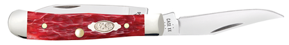 W.R. Case XX Knives Tiny Trapper Peachseed Dark Red Bone 31944 Carbon Steel Pocket Knife