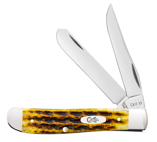 W.R. Case XX Knives Mini Trapper Heritage Honeycomb Bone 32271 Stainless Pocket Knife