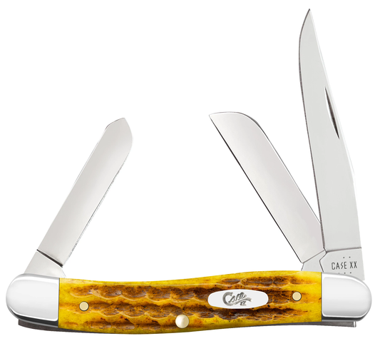 W.R. Case XX Knives Medium Stockman Heritage Honeycomb Bone 32272 Stainless Pocket Knife