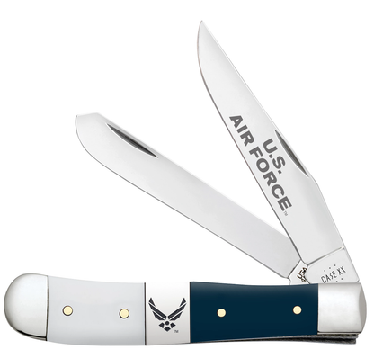 W.R. Case XX Knives Trapper U.S. Air Force White & Blue Synthetic 32414 Pocket Knife