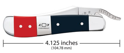 W.R. Case XX Knives Russlock Chevrolet Red & Blue Synthetic 33718 Pocket Knife