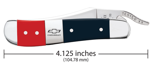 W.R. Case XX Knives Russlock Chevrolet Red & Blue Synthetic 33718 Pocket Knife